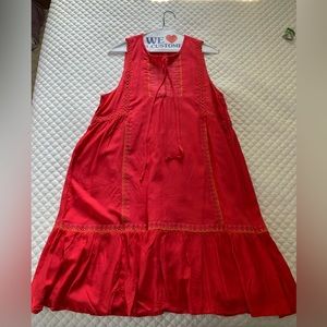 HIHO Calypso embroidered sleeveless red dress size small
